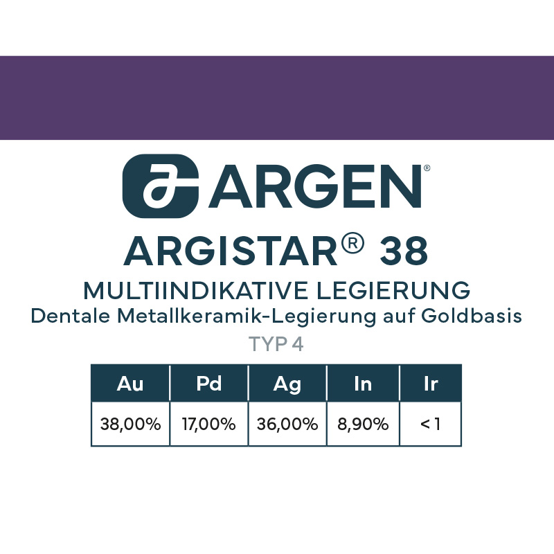 ARGEN Dental GmbH - Produkte - Legierungen - Argistar 38