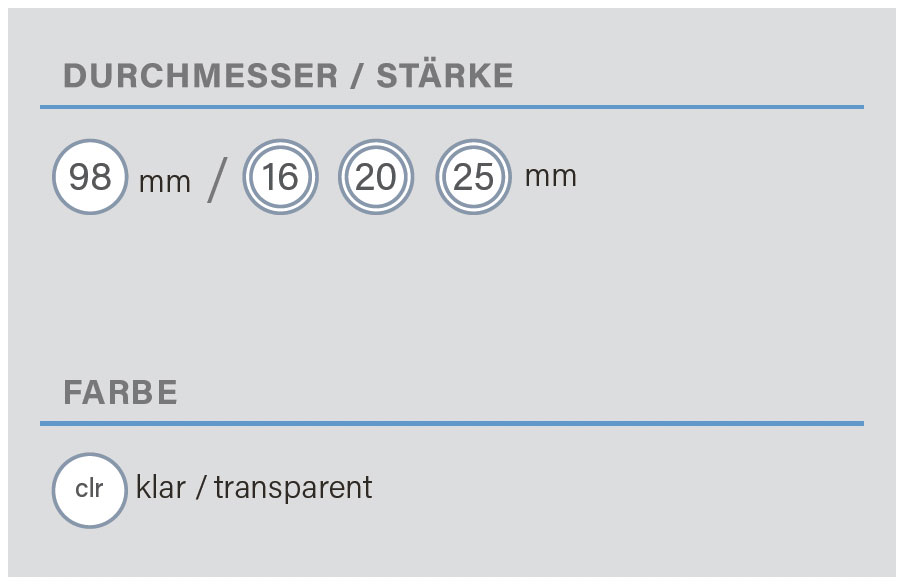 ARGEN Dental GmbH - ARGEN P PMMA clear thermeo - Tabelle